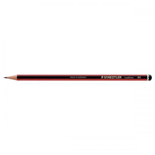 Steadtler Wood Case Pencils - Tradition 110 Pencils - 4H Boxed 12 - Red/Black