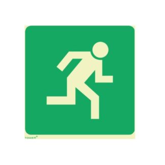 Tower Signage - Photo Luminiscent - 150 X 150mm - Man Running Right Sign 150 x 150 Photo Luminescent