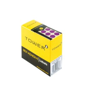 Tower Circle Labels Roll Pack - Colour Circle Labels - 10mm Diameter - Purple