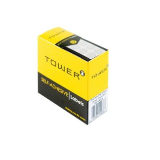 Tower Circle Labels Roll Pack - Colour Circle Labels - 10mm Diameter - Silver