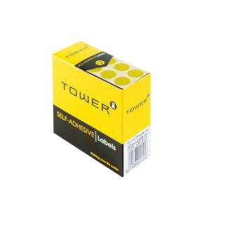 Tower Circle Labels Roll Pack - Colour Circle Labels - 13mm Diameter - Yellow
