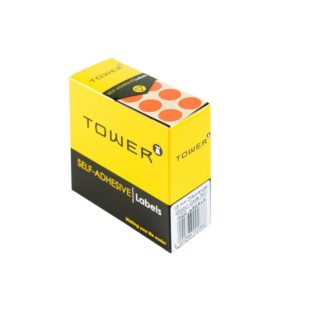 Tower Circle Labels Roll Pack - Colour Circle Labels - 13mm Diameter - Orange