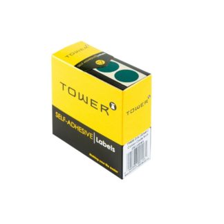 Tower Circle Labels Roll Pack - Colour Circle Labels - 19mm Diameter - Green