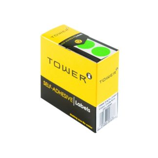 Tower Circle Labels Roll Pack - Colour Circle Labels - 19mm Diameter - Neon Green