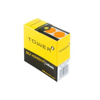 Tower Circle Labels Roll Pack - Colour Circle Labels - 19mm Diameter - Neon Orange