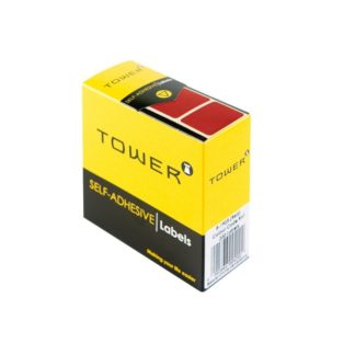Tower Rectangle Labels Roll Pack - Colour Rectangle Labels - 19 x 25mm - Red