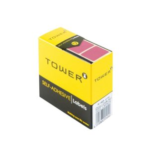 Tower Rectangle Labels Roll Pack - Colour Rectangle Labels - 19 x 25mm - Pink