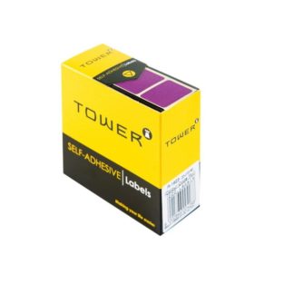 Tower Rectangle Labels Roll Pack - Colour Rectangle Labels - 19 x 25mm - Purple