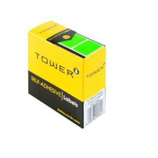 Tower Rectangle Labels Roll Pack - Colour Rectangle Labels - 19 x 25mm - Neon Green