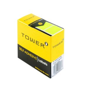 Tower Rectangle Labels Roll Pack - Colour Rectangle Labels - 19 x 25mm - Neon Lime