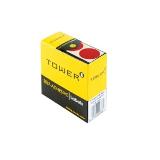 Tower Circle Labels Roll Pack - Colour Circle Labels - 25mm Diameter - Red