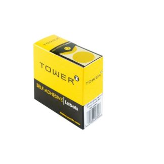 Tower Circle Labels Roll Pack - Colour Circle Labels - 25mm Diameter - Yellow