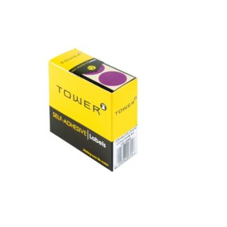 Tower Circle Labels Roll Pack - Colour Circle Labels - 25mm Diameter - Purple