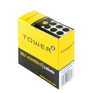 Tower Circle Labels Roll Pack - Colour Circle Labels - 32mm Diameter - Black