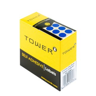 Tower Circle Labels Roll Pack - Colour Circle Labels - 32mm Diameter - Blue