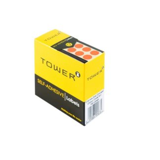 Tower Circle Labels Roll Pack - Colour Circle Labels - 32mm Diameter - Orange