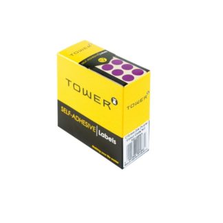 Tower Circle Labels Roll Pack - Colour Circle Labels - 32mm Diameter - Purple