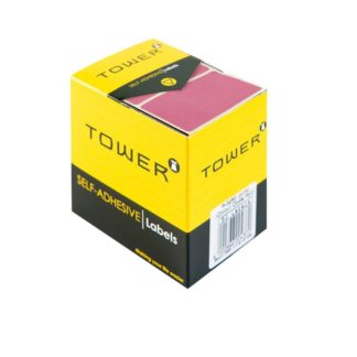 Tower Rectangle Labels Roll Pack - Colour Rectangle Labels - 32 x 50mm - Pink