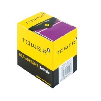 Tower Rectangle Labels Roll Pack - Colour Rectangle Labels - 32 x 50mm - Purple