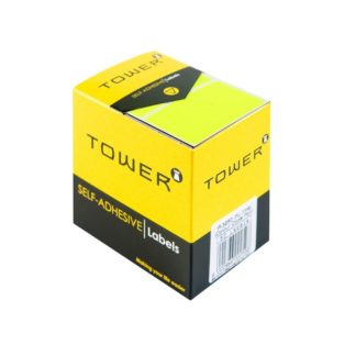 Tower Rectangle Labels Roll Pack - Colour Rectangle Labels - 32 x 50mm - Neon Lime