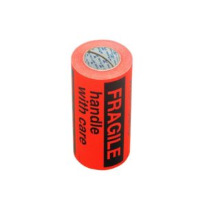 Tower Freight Information Labels - 70 x 150mm Fragile Roll - Neon Orange