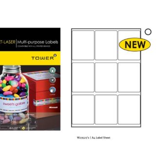 Tower Multi-Purpose Labels - A4 90 x 67 3 Across 3 Down Per Sheet - White