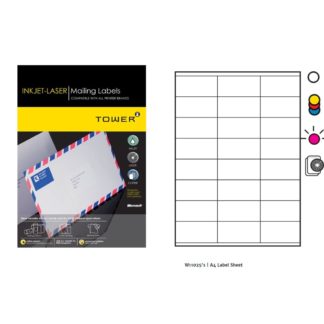 Tower Mailing Labels - A4 35 x 70 3 Across 8 Down 24 Per Sheet - Red