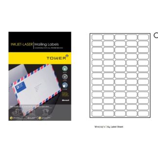 Tower Mailing Labels - A4 38.1 x 21.2 5 Across 13 Down 65 Per Sheet - White