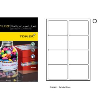 Tower Multi-Purpose Labels - A4 70 x 101 2 Across 4 Down 8 Per Sheet - White