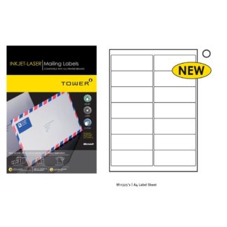 Tower Mailing Labels - A4 38.1 x 992 Across 7 Down 14 Per Sheet - White