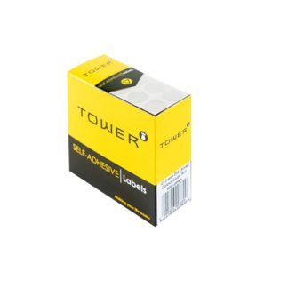 Tower Circle Labels Roll Pack - White Circle Labels - 13mm Diameter - White