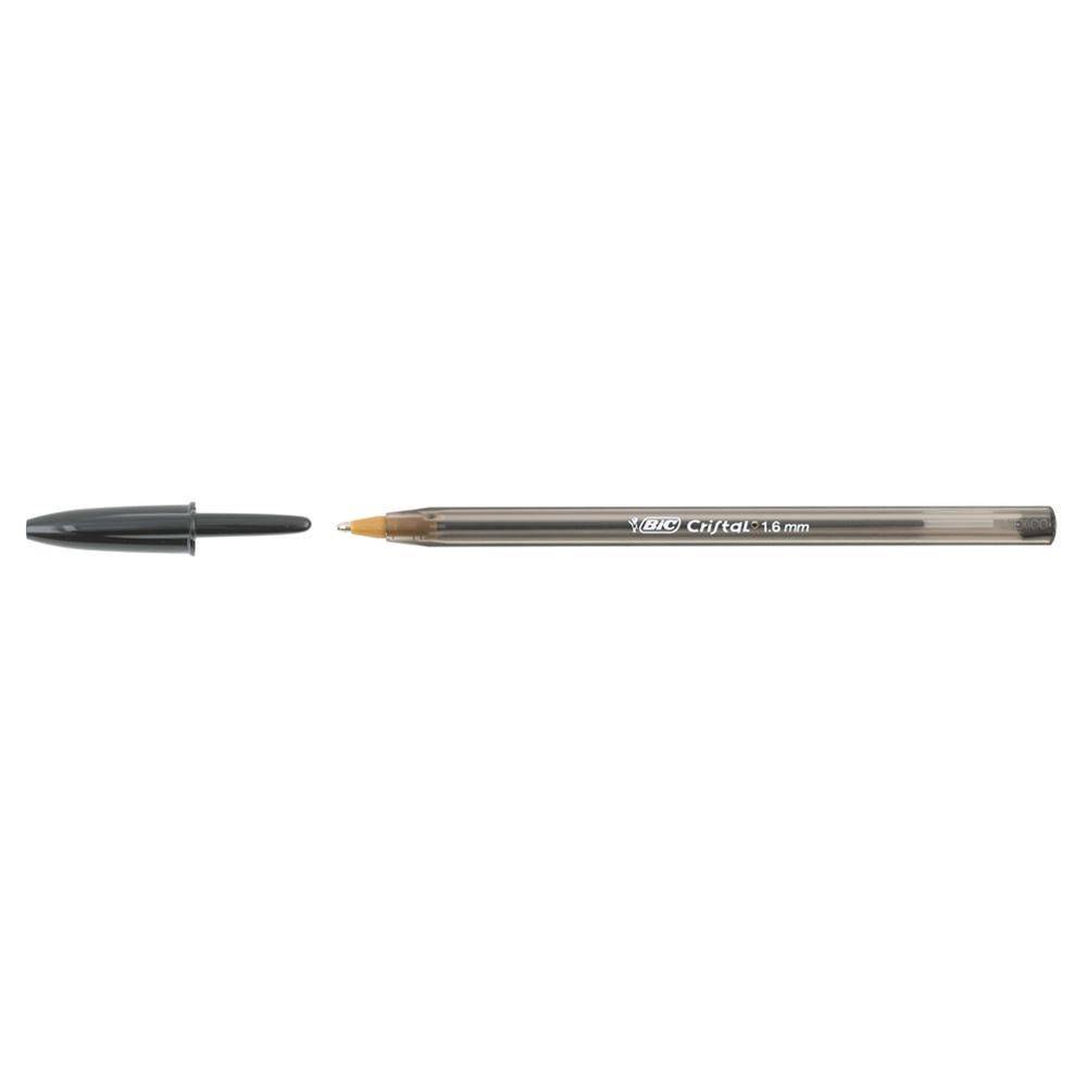 Bic Ballpens - Cristal Large - Broad 1.6mm Clear Barrel - Black