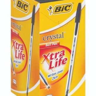 Bic Ballpens - Cristal Xtra Life - Medium Clear Barrel - Black