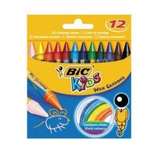Bic Wax Crayons Wallet of 12 - Assorted
