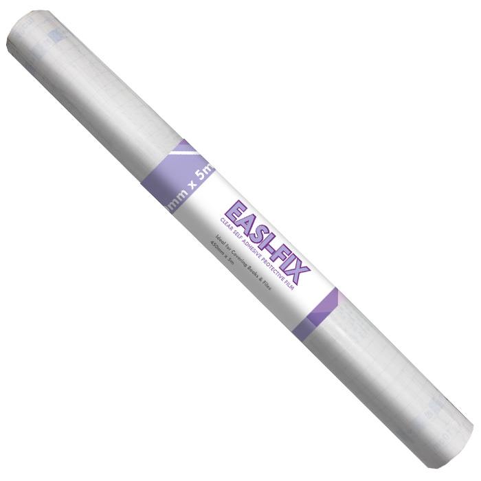 Treeline Book Covering Easifix - 70mic - 5 Meter Adhesive Roll - Clear