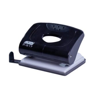 STD Office Punch - Plastic Office Punch Solid Colour - 18 Sheets includes Paper Guide - Black