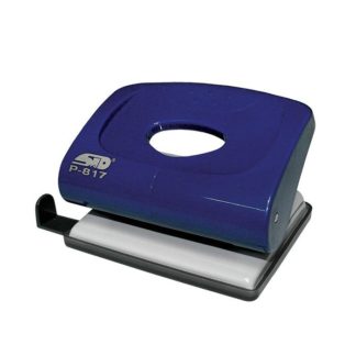 STD Office Punch - Plastic Office Punch Solid Colour - 18 Sheets includes Paper Guide - Blue