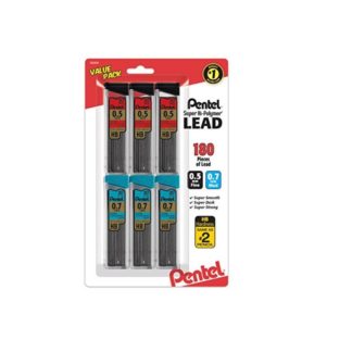 Pentel Hi-Polymer Refill Leads 12 Per Tube - 50 0.7mm - 50-HB - Grey