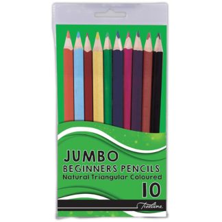 Treeline Pencil Crayons - Triangular Jumbo Grip - Pencil Crayons Jumbo 10 - Assorted