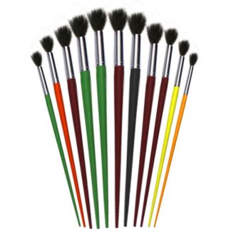 Treeline Paint Brushes - Artist Brushes Small Horse Hair - Size 1-12 Set - Black