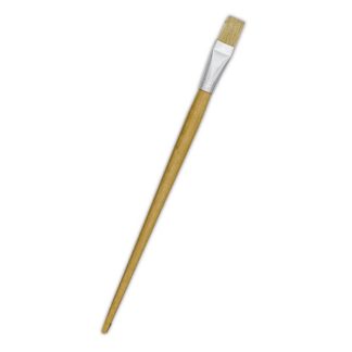 Treeline Paint Brushes - Long Handle Brushes Flat Synthetic - Size 7 - Beige