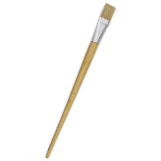 Treeline Paint Brushes - Long Handle Brushes Flat Synthetic - Size 12 - Beige