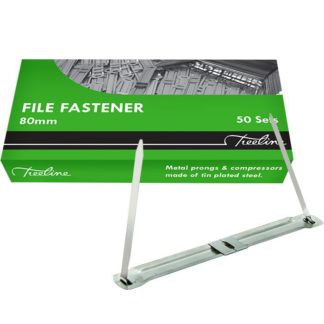 Treeline File Fasteners - 80mm Stainless Steel - Paper Prong Fasteners Treeline 50?s - Silver