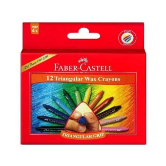 Faber Castell Wax Crayons - Faber Triangular 12's Wax Crayons - Assorted