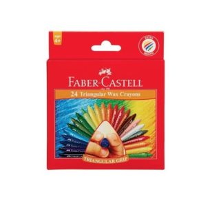 Faber Castell Wax Crayons - Faber Triangular 24's's Wax Crayons - Assorted