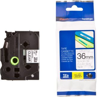 Brother Laminated Tape - TZ161 - 36mm - Black on Clear