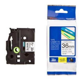 Brother Laminated Tape - TZ261 - 36mm - Black on White