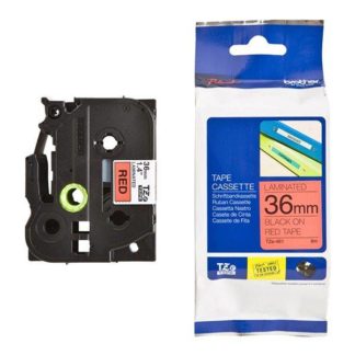 Brother Laminated Tape - TZ461 - 36mm - Black on Red