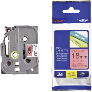 Brother Laminated Tape - TZ441 - 18mm - Black on Red