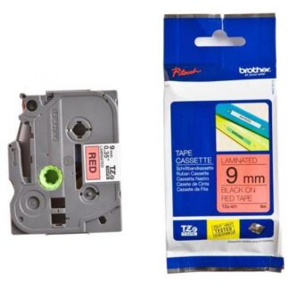 Brother Laminated Tape - TZ421 - 9mm - Black on Red